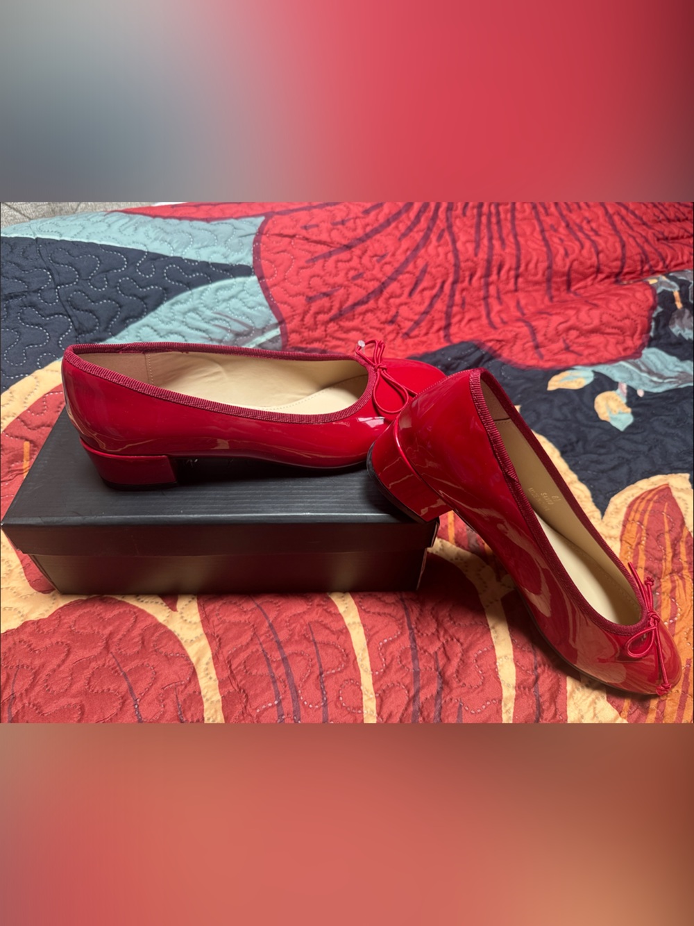 Nicole Miller Red Patent low block heel
